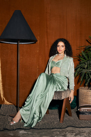TEAL VELVET SET